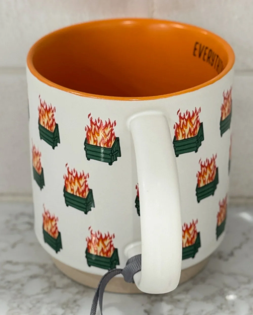 NWT Hallmark Shoebox Dumpster Fire Mug Everything's Fine Ceramic Coffee Cup Mug